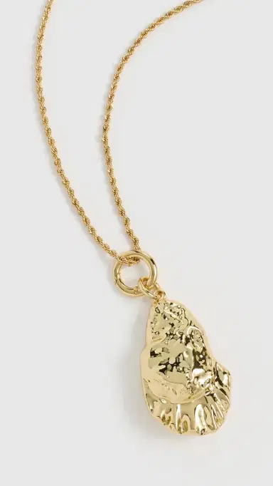 Kenneth Jay Lane Oyster Pendant Necklace Gold One Size | Thumbnail 2