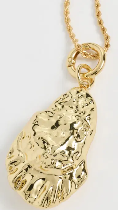 Kenneth Jay Lane Oyster Pendant Necklace Gold One Size | Thumbnail 5