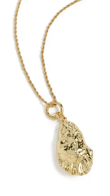 Kenneth Jay Lane Oyster Pendant Necklace Gold One Size | Thumbnail 6