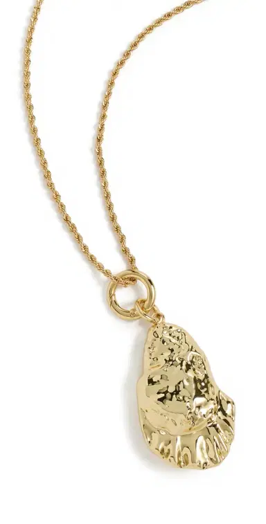 Kenneth Jay Lane Oyster Pendant Necklace Gold One Size | Thumbnail 1
