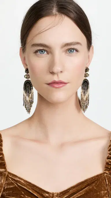 Deepa Gurnani Deepa by Ishani Earrings Black Multi One Size | Thumbnail 3