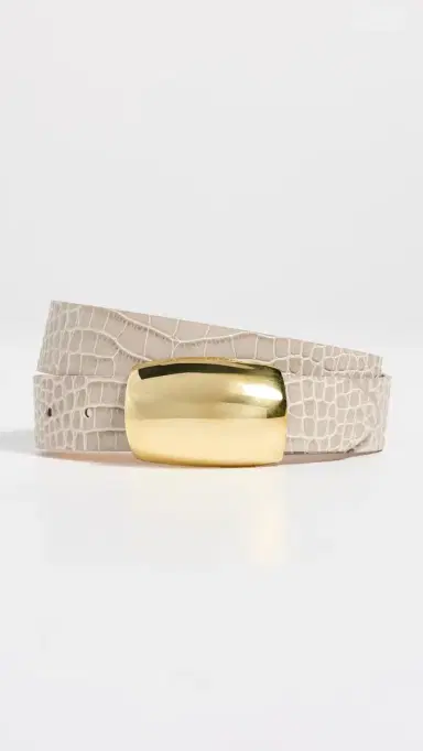 L'Agence Milou Domed Croc Embossed Belt Ivory Croc Embossed | Thumbnail 2 L'Agence Milou Domed Croc Embossed Belt Ivory Croc Embossed | Thumbnail 2