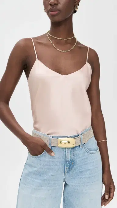 L'Agence Milou Domed Croc Embossed Belt Ivory Croc Embossed | Thumbnail 3 L'Agence Milou Domed Croc Embossed Belt Ivory Croc Embossed | Thumbnail 3