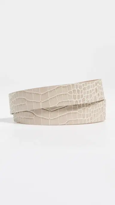 L'Agence Milou Domed Croc Embossed Belt Ivory Croc Embossed | Thumbnail 4 L'Agence Milou Domed Croc Embossed Belt Ivory Croc Embossed | Thumbnail 4