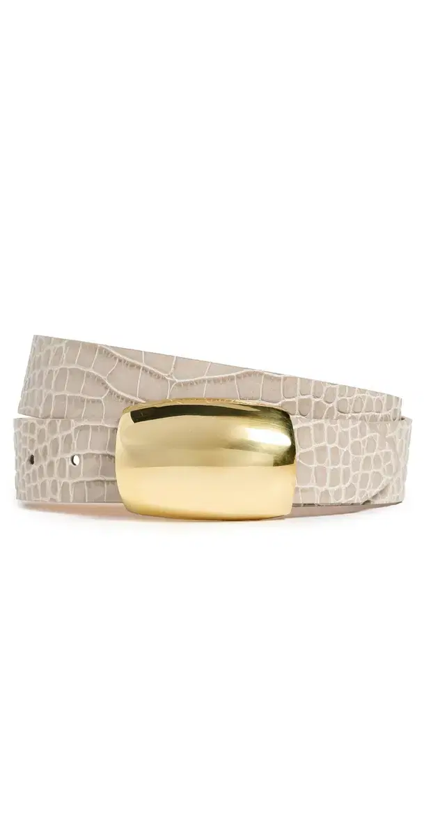 Milou Domed Croc Embossed Belt  Croc Embossed