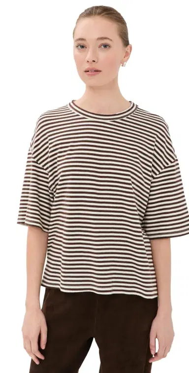 SPRWMN Oversized Boxy T-Shirt Americano tripes | Thumbnail 1 SPRWMN Oversized Boxy T-Shirt Americano tripes | Thumbnail 1