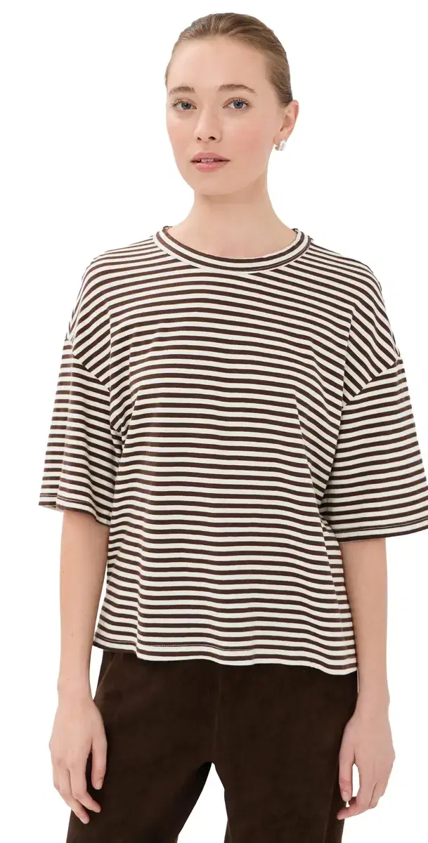 Oversized Boxy T-hirt Americano tripes