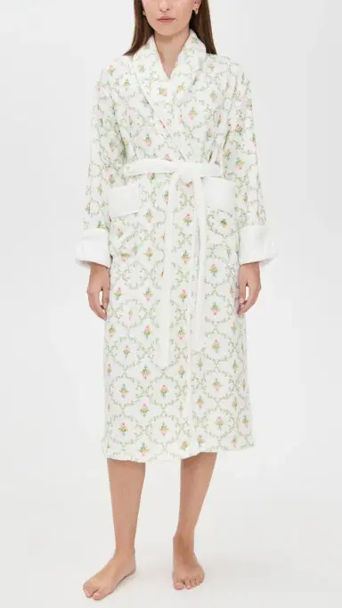 Hill House Home The Hotel Robe Pastel Trellis L/XL | Thumbnail 2