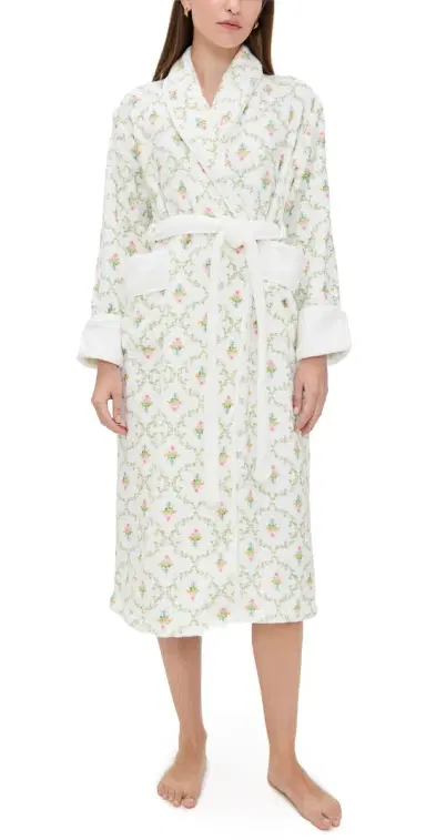 Hill House Home The Hotel Robe Pastel Trellis L/XL | Thumbnail 1