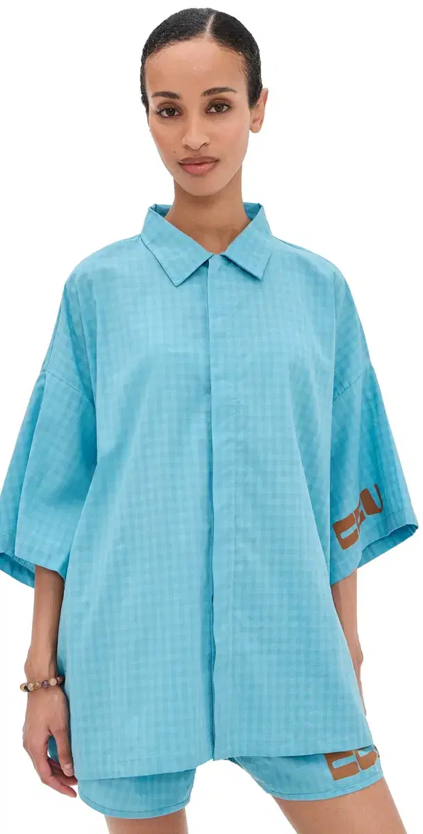 Ciao Ciao Vacation Vacanza Bungalow Button Down Blue
