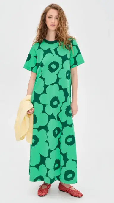 Marimekko Koostua Unikko Dress Green/Dark Green | Thumbnail 2