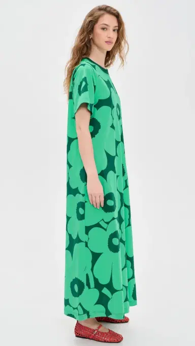Marimekko Koostua Unikko Dress Green/Dark Green | Thumbnail 4