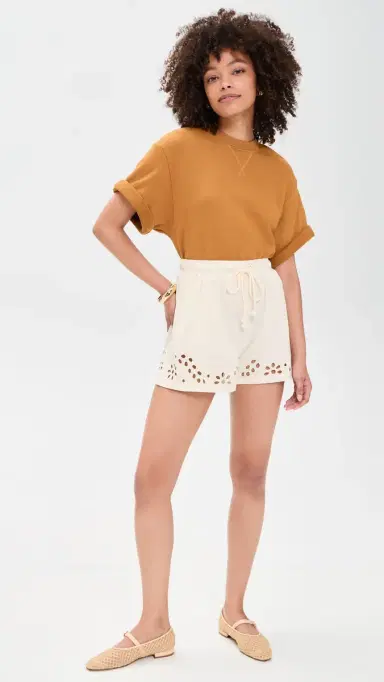 Ulla Johnson Vedi Cotton Shorts Cowrie | Thumbnail 5