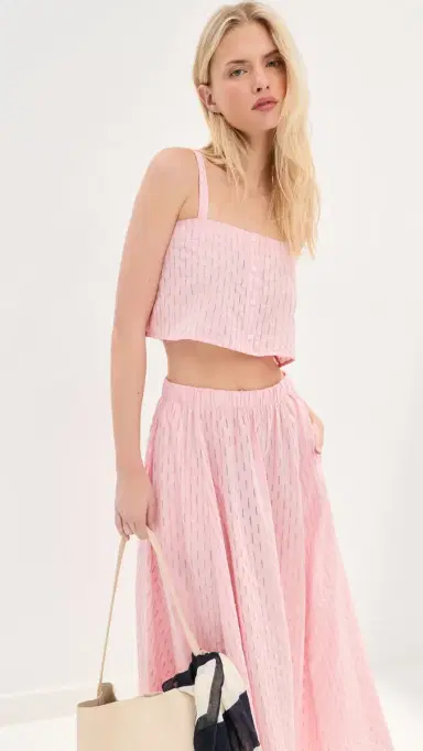 LE BOP Martha Eyelet Top Pink | Thumbnail 2