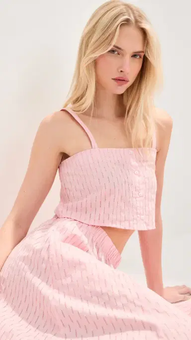 LE BOP Martha Eyelet Top Pink | Thumbnail 5