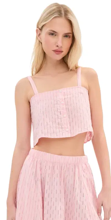 LE BOP Martha Eyelet Top Pink | Thumbnail 1