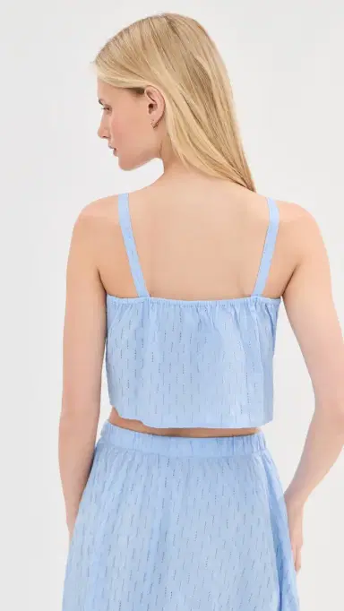 LE BOP Martha Eyelet Crop Top Blue XL | Thumbnail 3