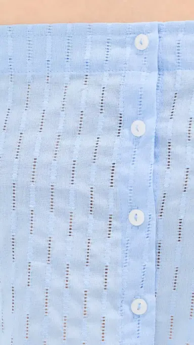 LE BOP Martha Eyelet Crop Top Blue XL | Thumbnail 6