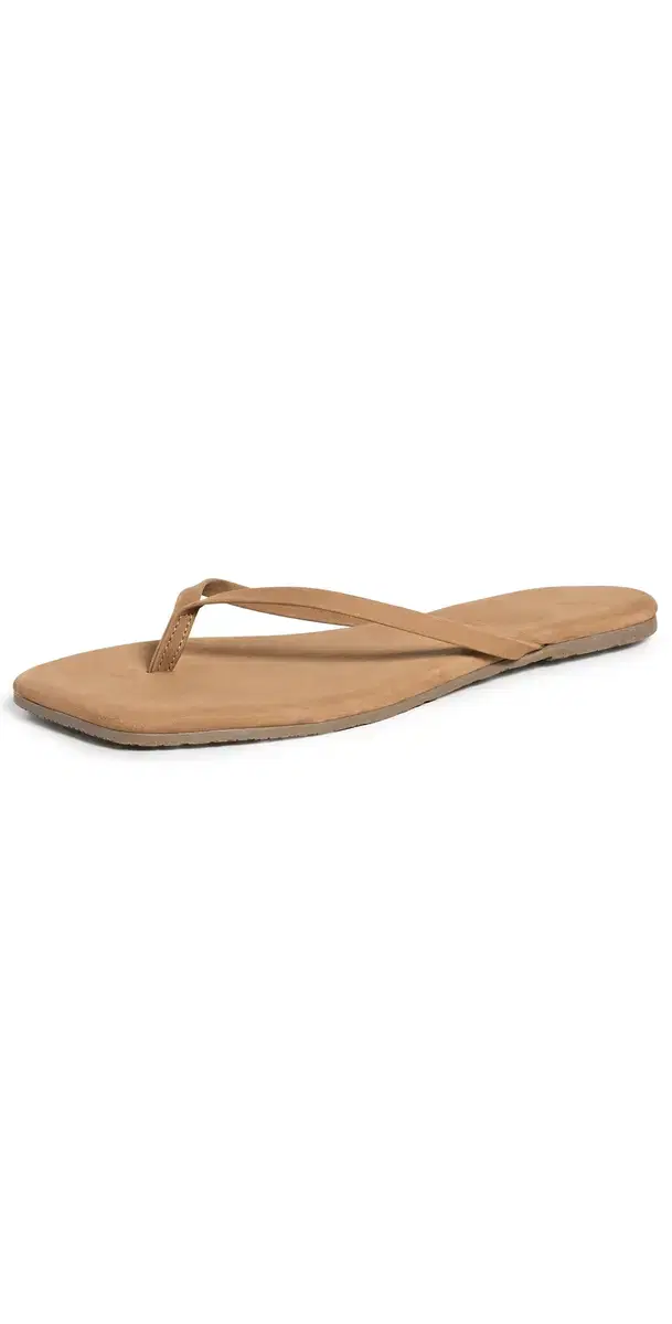 Lily Suede Flip Flops Camel