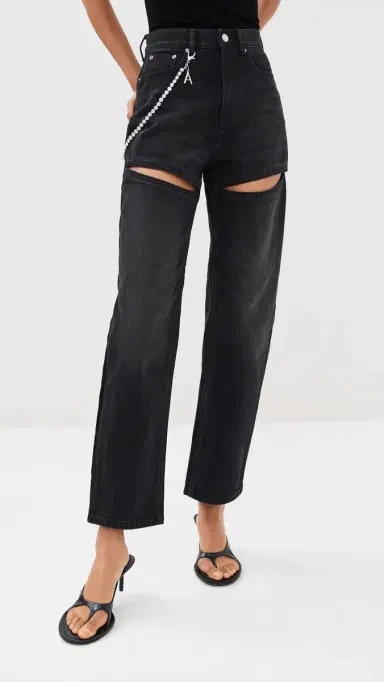 AREA Slit Jeans Black | Thumbnail 2 AREA Slit Jeans Black | Thumbnail 2