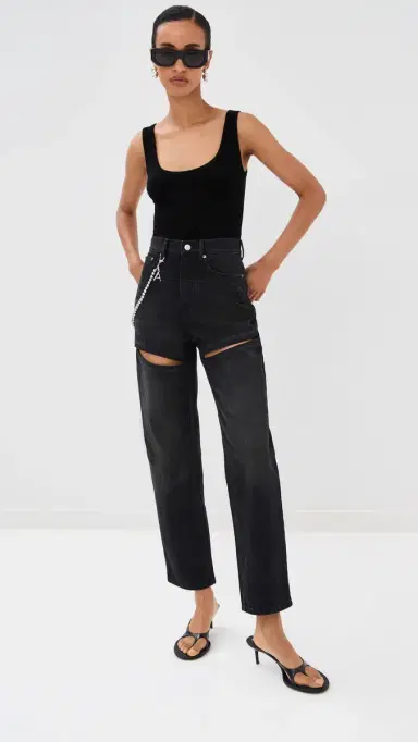 AREA Slit Jeans Black | Thumbnail 5 AREA Slit Jeans Black | Thumbnail 5