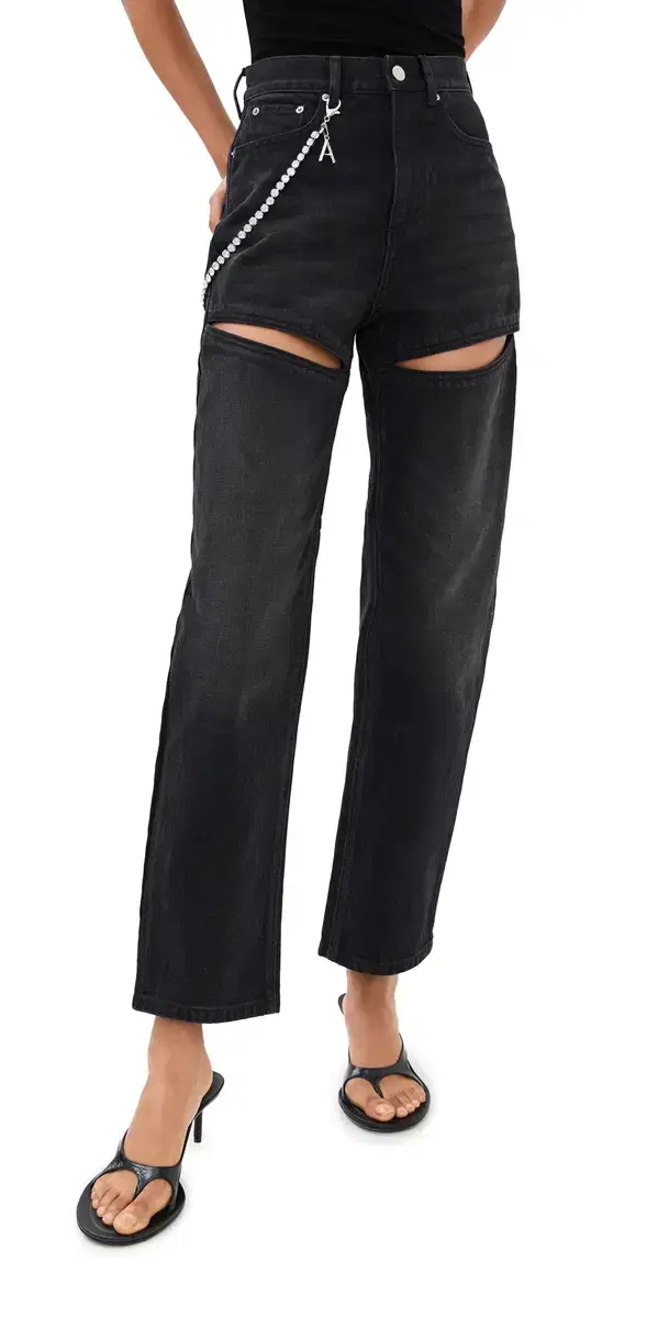 Slit Jeans Black