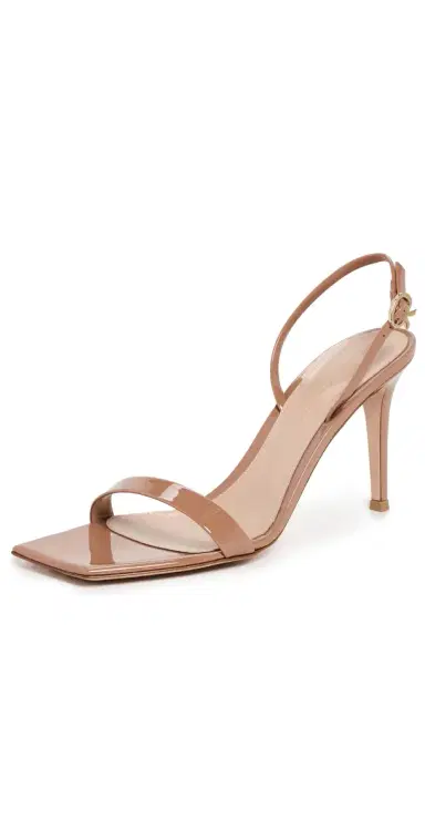 Gianvito Rossi Ribbon Stiletto Vernice 85mm Praline | Thumbnail 1 Gianvito Rossi Ribbon Stiletto Vernice 85mm Praline | Thumbnail 1