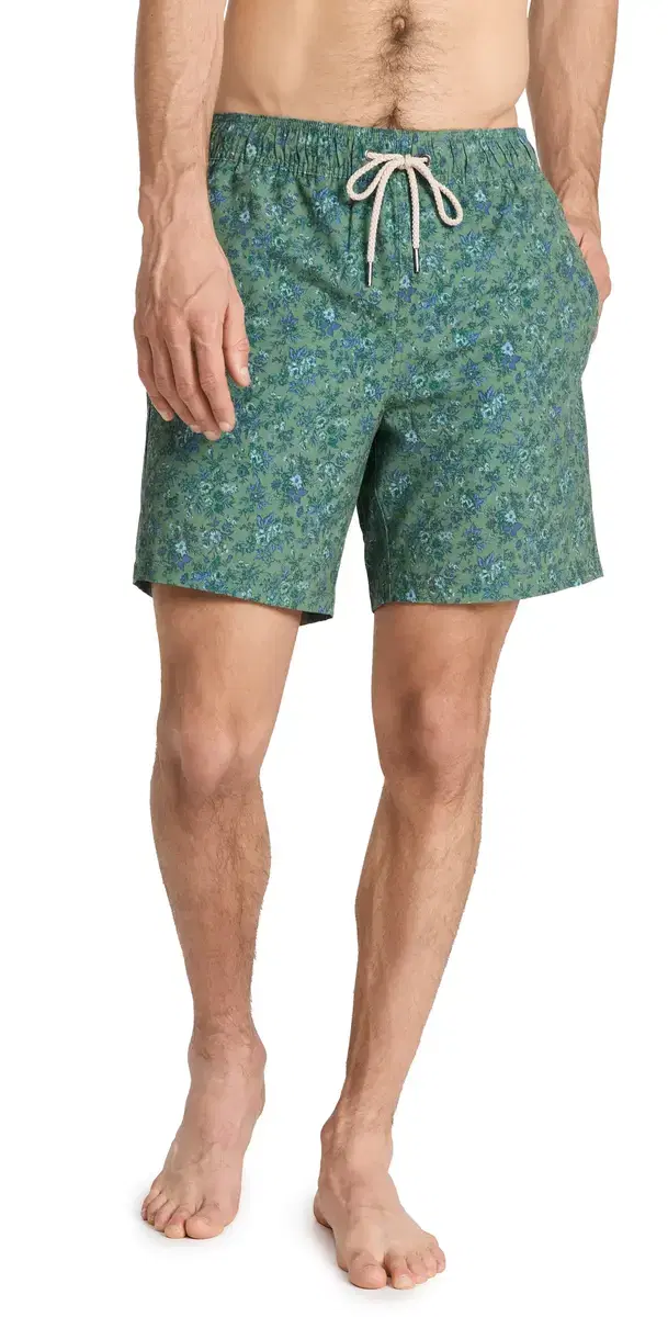 Fair Harbor The Bayberry wim Trunks 7 Green Mini Floral