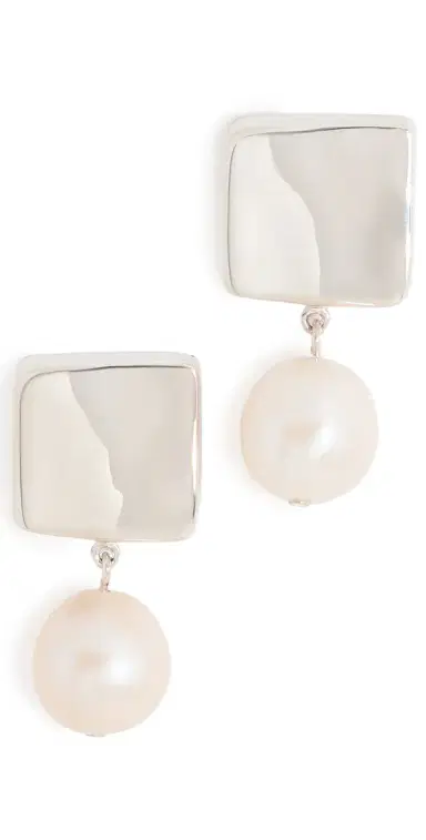 AGMES Small Baroque Luca Earrings Pearl | Thumbnail 1 AGMES Small Baroque Luca Earrings Pearl | Thumbnail 1