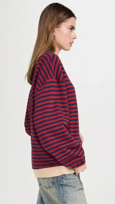 Free People Classic Striped Crew Sweatshirt Nautical Combo | Thumbnail 4