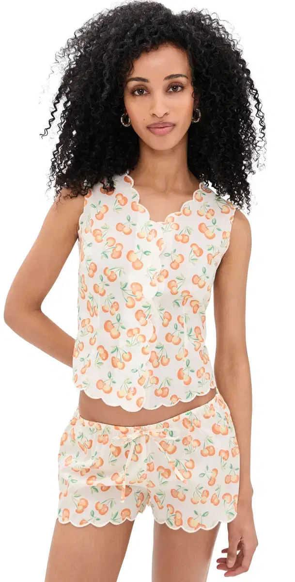 herbet Cherry calloped Top Cherry herbet