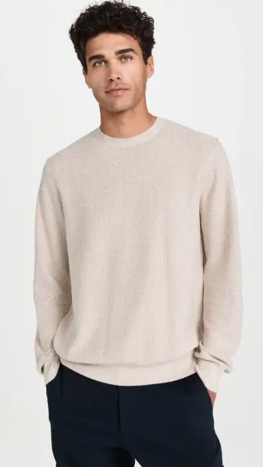 Vince Geo Jacquard Crew Sweater British Khaki/Classic Cream M | Thumbnail 2
