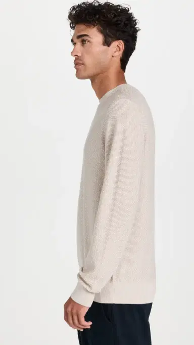 Vince Geo Jacquard Crew Sweater British Khaki/Classic Cream M | Thumbnail 4