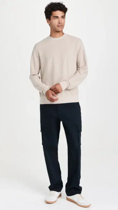 Vince Geo Jacquard Crew Sweater British Khaki/Classic Cream M | Thumbnail 5