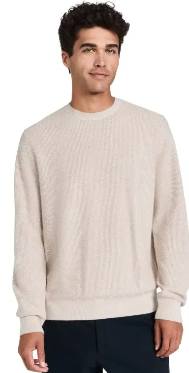 Vince Geo Jacquard Crew Sweater British Khaki/Classic Cream M | Thumbnail 1