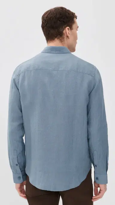 NN07 Enzo Linen Shirt Stone Blue | Thumbnail 3