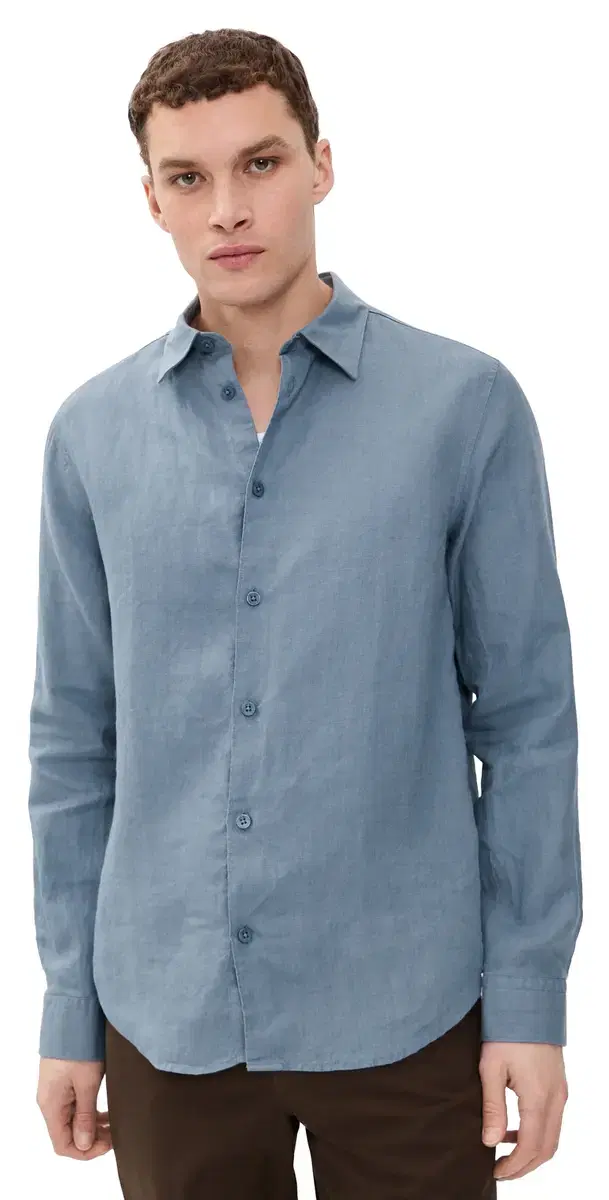 Enzo Linen Shirt Stone Blue