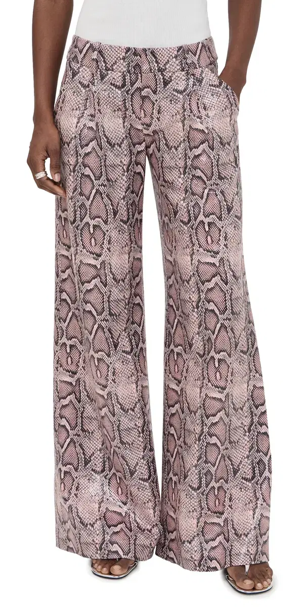 Vegan Python Pants English Rose/Black Snake