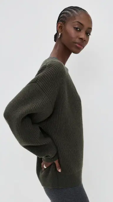 Pixie Market Deep V Neck Sweater Dark Grey M/L | Thumbnail 4