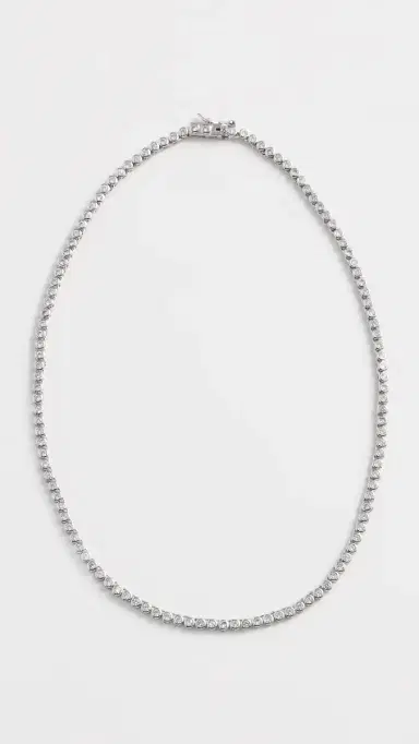 SHASHI Bezel Tennis Necklace Silver One Size | Thumbnail 2