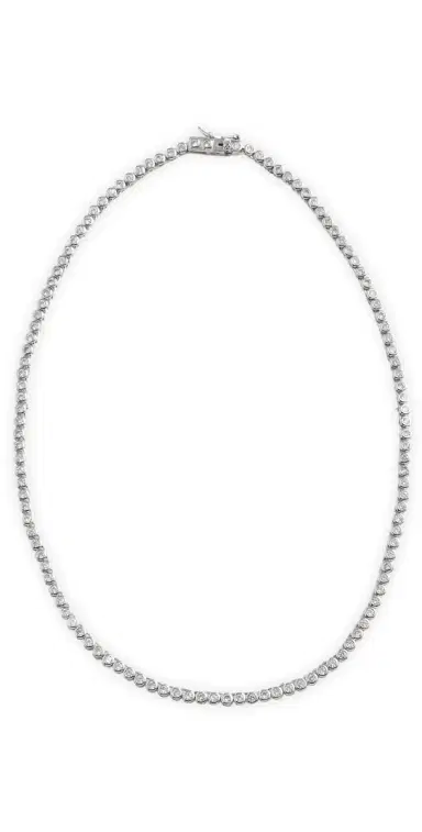 SHASHI Bezel Tennis Necklace Silver One Size | Thumbnail 1