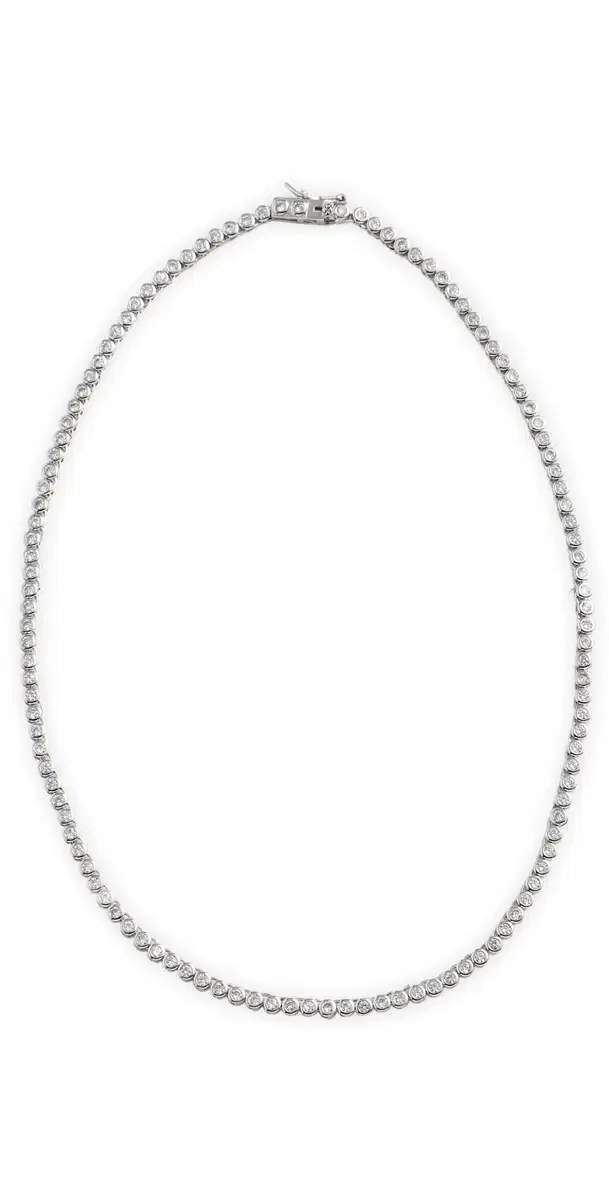 Bezel Tennis Necklace Silver One Size