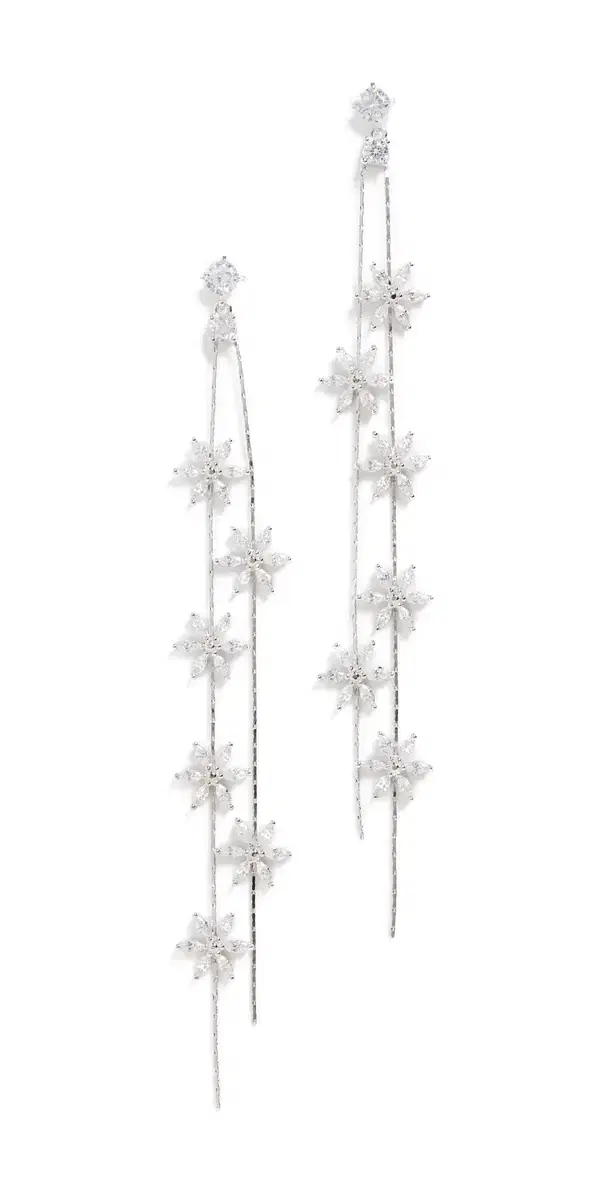 SHASHI Whisper Earrings White Gold One Size