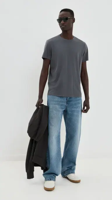 Marine Layer Signature Crew Tee Asphalt L | Thumbnail 5