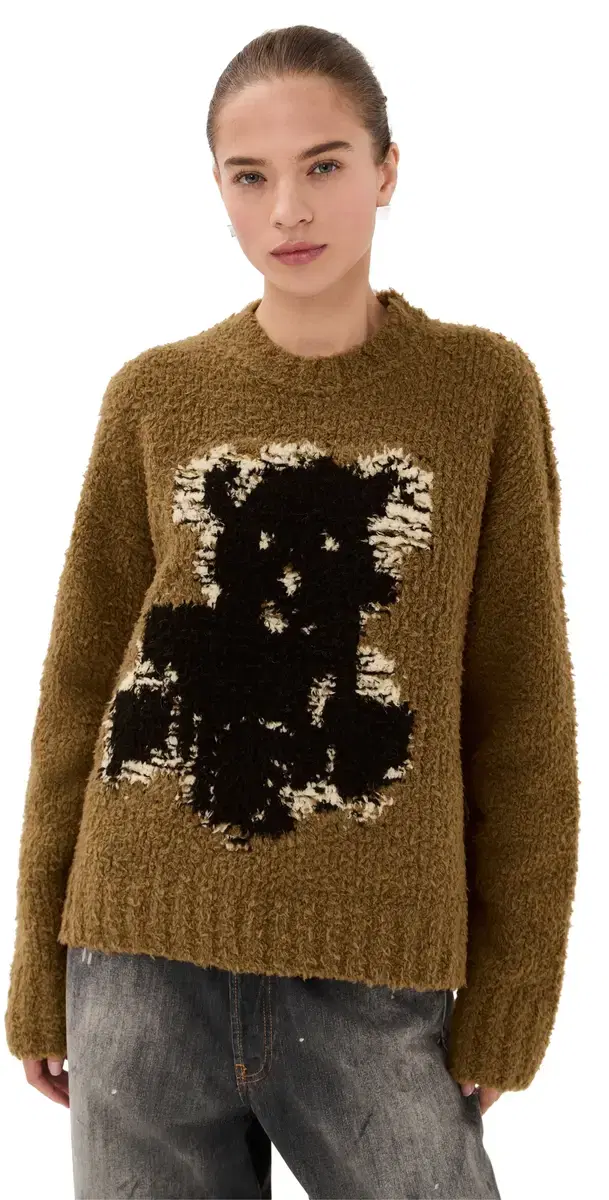 Teddy Animation Crewneck weater Khaki Beige