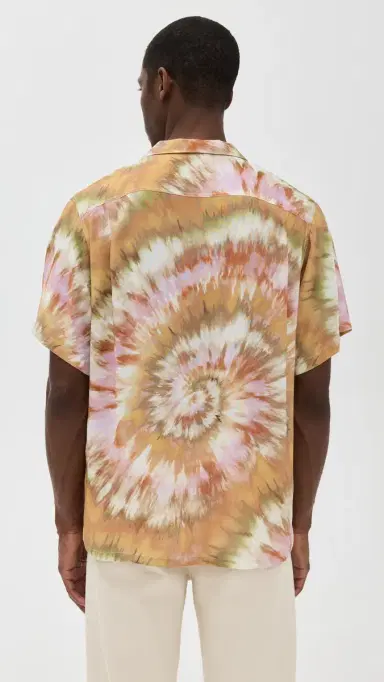 Bather Calypso Swirl Camp Shirt Orange | Thumbnail 4