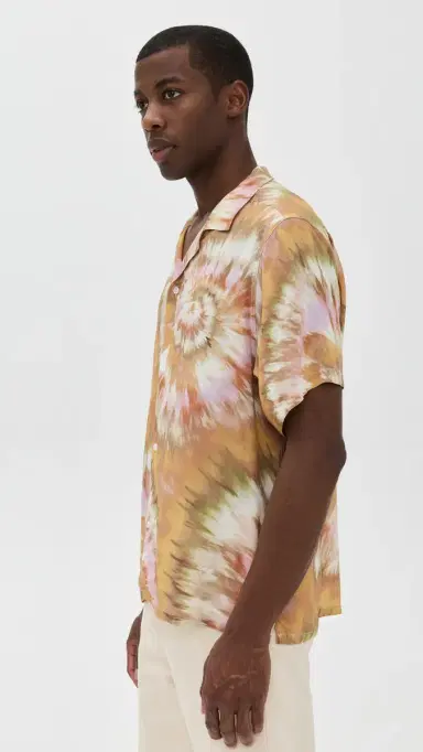 Bather Calypso Swirl Camp Shirt Orange | Thumbnail 5