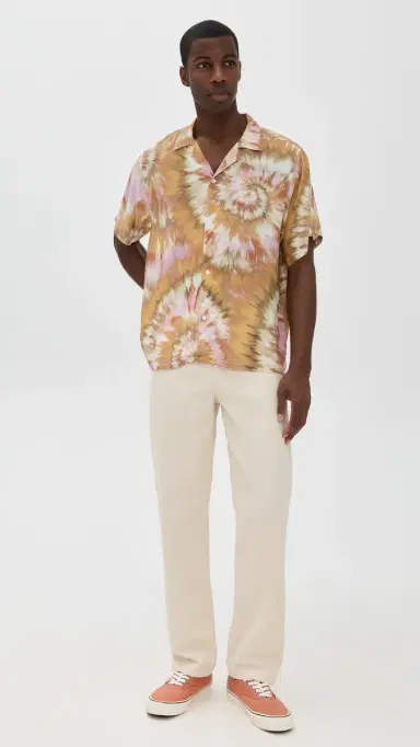 Bather Calypso Swirl Camp Shirt Orange | Thumbnail 6
