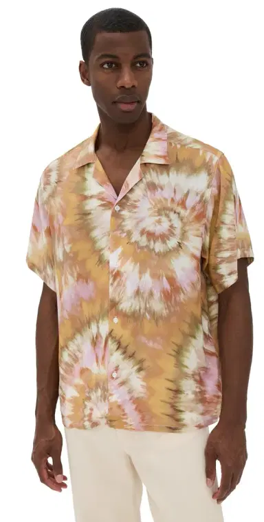 Bather Calypso Swirl Camp Shirt Orange | Thumbnail 1