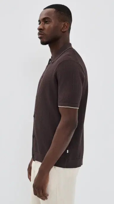 NN07 Nalo Sweater Polo Deep Truffle | Thumbnail 4